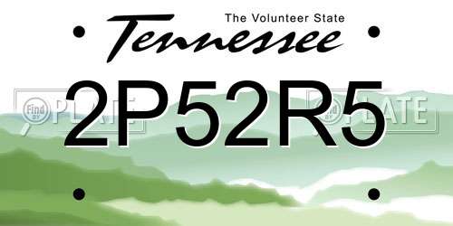 2P52R5 Tennessee License Plate