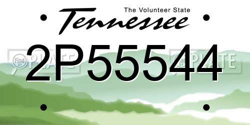 2P55544 Tennessee License Plate