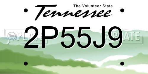 2P55J9 Tennessee License Plate