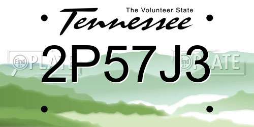 2P57J3 Tennessee License Plate