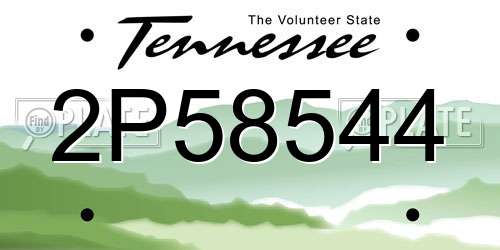2P58544 Tennessee License Plate