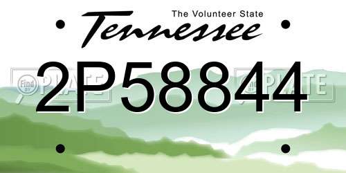 2P58844 Tennessee License Plate