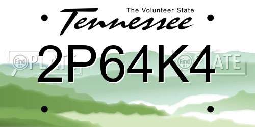 2P64K4 Tennessee License Plate