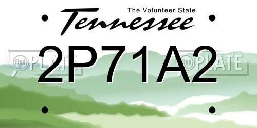 2P71A2 Tennessee License Plate