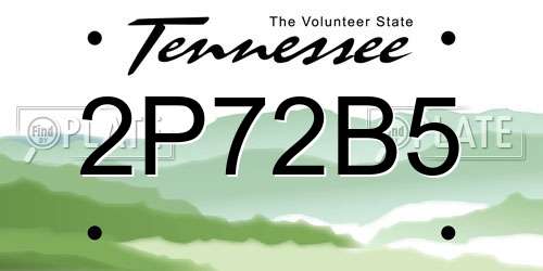 2P72B5 Tennessee License Plate