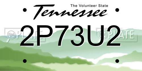 2P73U2 Tennessee License Plate