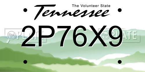 2P76X9 Tennessee License Plate