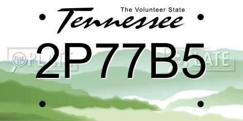 2P77B5 Tennessee License Plate