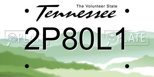2P80L1 Tennessee License Plate