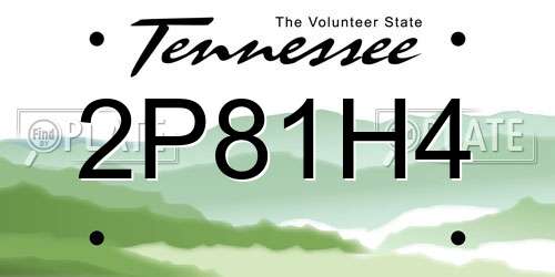 2P81H4 Tennessee License Plate