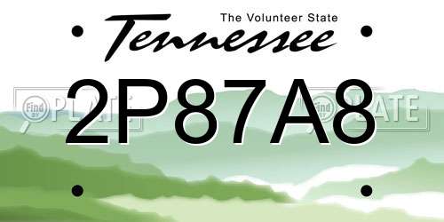 2P87A8 Tennessee License Plate