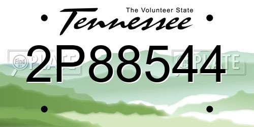 2P88544 Tennessee License Plate