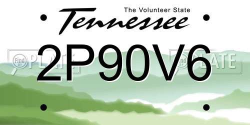 2P90V6 Tennessee License Plate