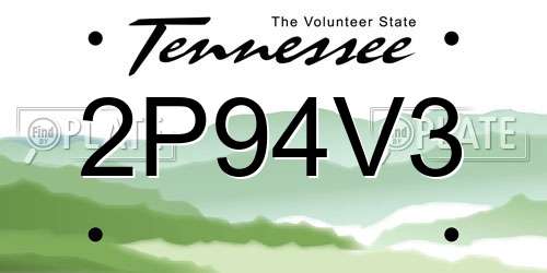 2P94V3 Tennessee License Plate