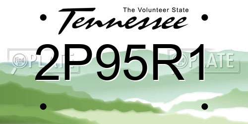 2P95R1 Tennessee License Plate