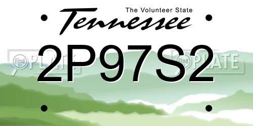 2P97S2 Tennessee License Plate