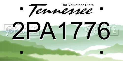 2PA1776 Tennessee License Plate