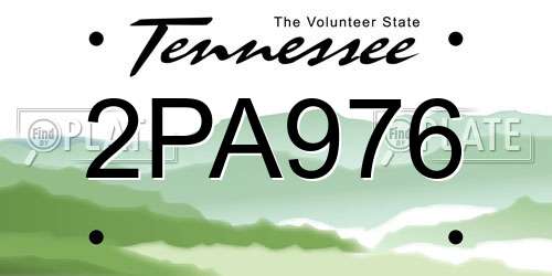 2PA976 Tennessee License Plate