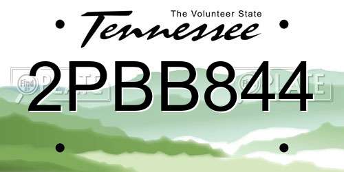 2PBB844 Tennessee License Plate