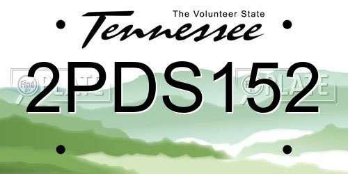 2PDS152 Tennessee License Plate