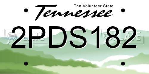 2PDS182 Tennessee License Plate