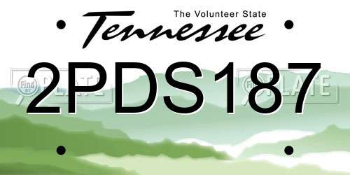 2PDS187 Tennessee License Plate