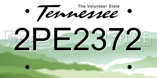 2PE2372 Tennessee License Plate
