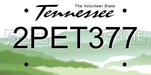 2PET377 Tennessee License Plate