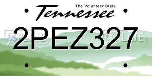 2PEZ327 Tennessee License Plate