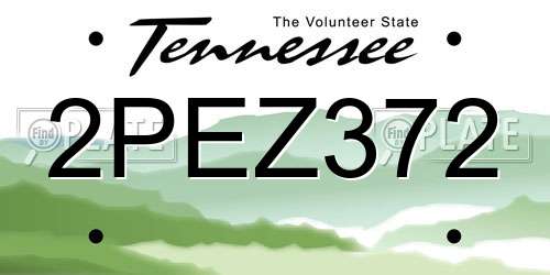 2PEZ372 Tennessee License Plate