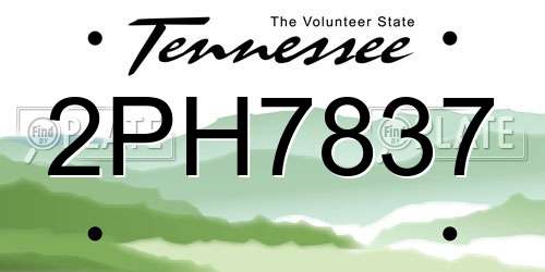2PH7837 Tennessee License Plate
