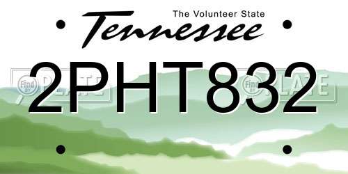 2PHT832 Tennessee License Plate