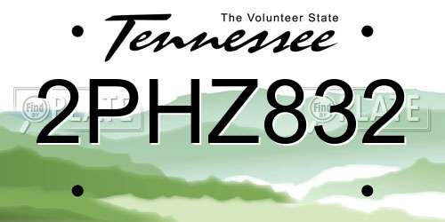 2PHZ832 Tennessee License Plate