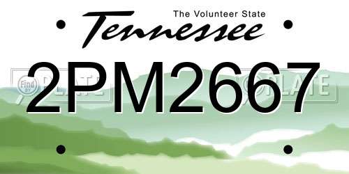 2PM2667 Tennessee License Plate