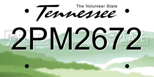 2PM2672 Tennessee License Plate