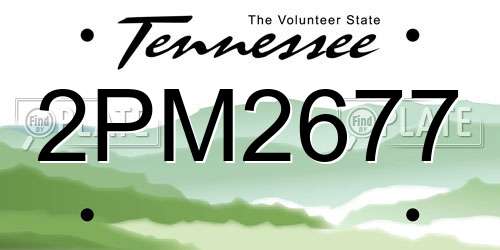 2PM2677 Tennessee License Plate