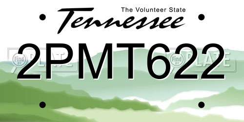 2PMT622 Tennessee License Plate