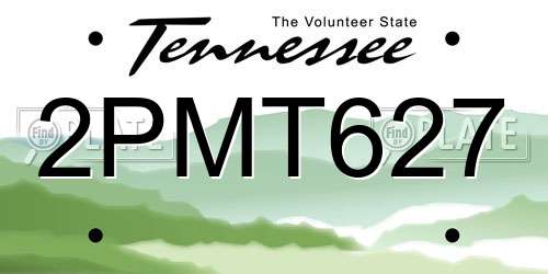 2PMT627 Tennessee License Plate