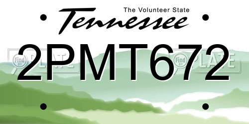 2PMT672 Tennessee License Plate