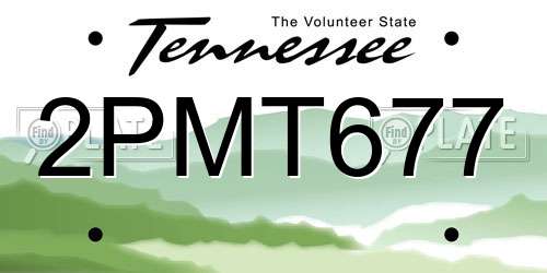 2PMT677 Tennessee License Plate