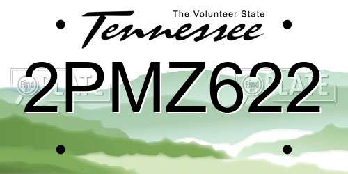 2PMZ622 Tennessee License Plate