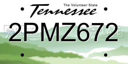 2PMZ672 Tennessee License Plate