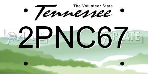 2PNC67 Tennessee License Plate
