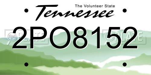 2PO8152 Tennessee License Plate