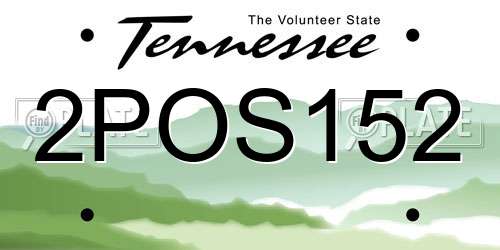 2POS152 Tennessee License Plate