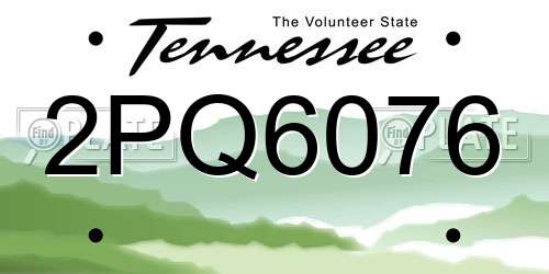 2PQ6076 Tennessee License Plate