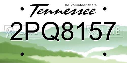 2PQ8157 Tennessee License Plate