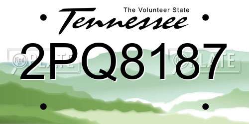 2PQ8187 Tennessee License Plate