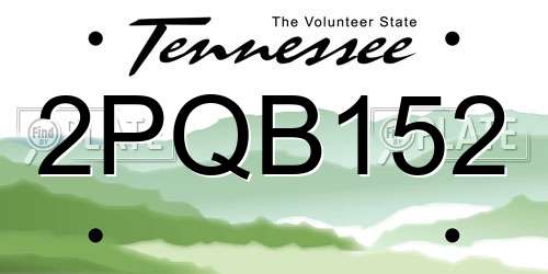 2PQB152 Tennessee License Plate