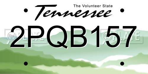 2PQB157 Tennessee License Plate